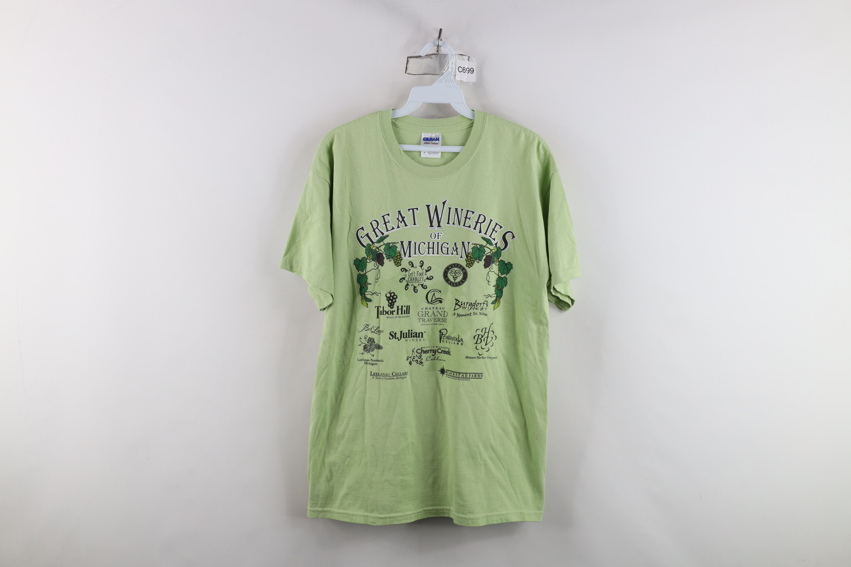 Vintage Vintage Y2K Streetwear Wineries of Michigan T-Shirt Lime Size US M / EU 48-50 / 2 - 1 Thumbnail