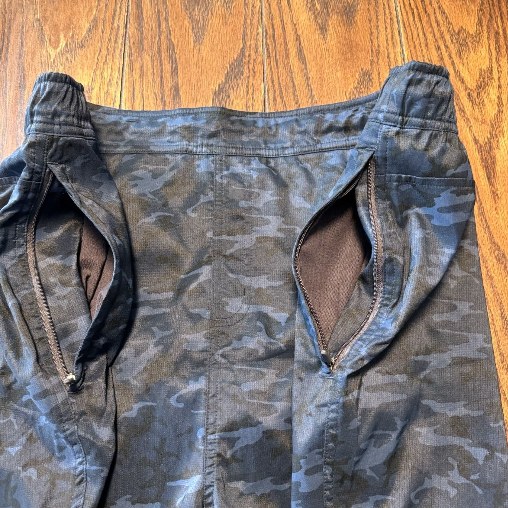 Vintage Mack Weldon Men's Size Medium 6" Camo Shorts Athletic Drawstring Blue Black Jersey Lightweight Pockets Size US 39 - 3 Thumbnail