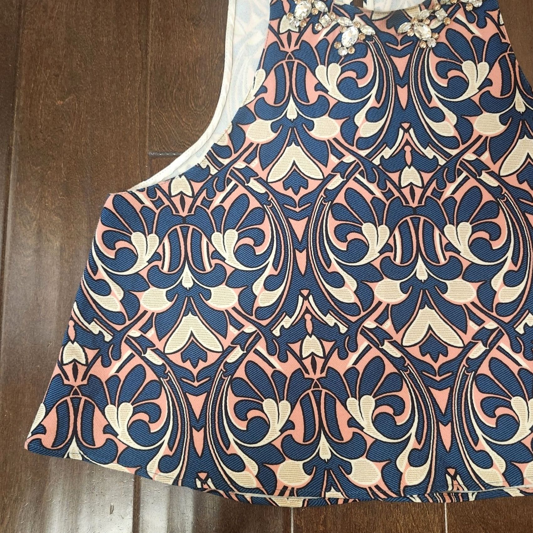 Zara Zara Woman XS Embellished Sleeveless Baroque Print Top Tank Multicolor Casual Party/Cocktail Travel Juniors XS Womens Manually Non-Handmade? Size XS / US 0-2 / IT 36-38 - 3 Thumbnail