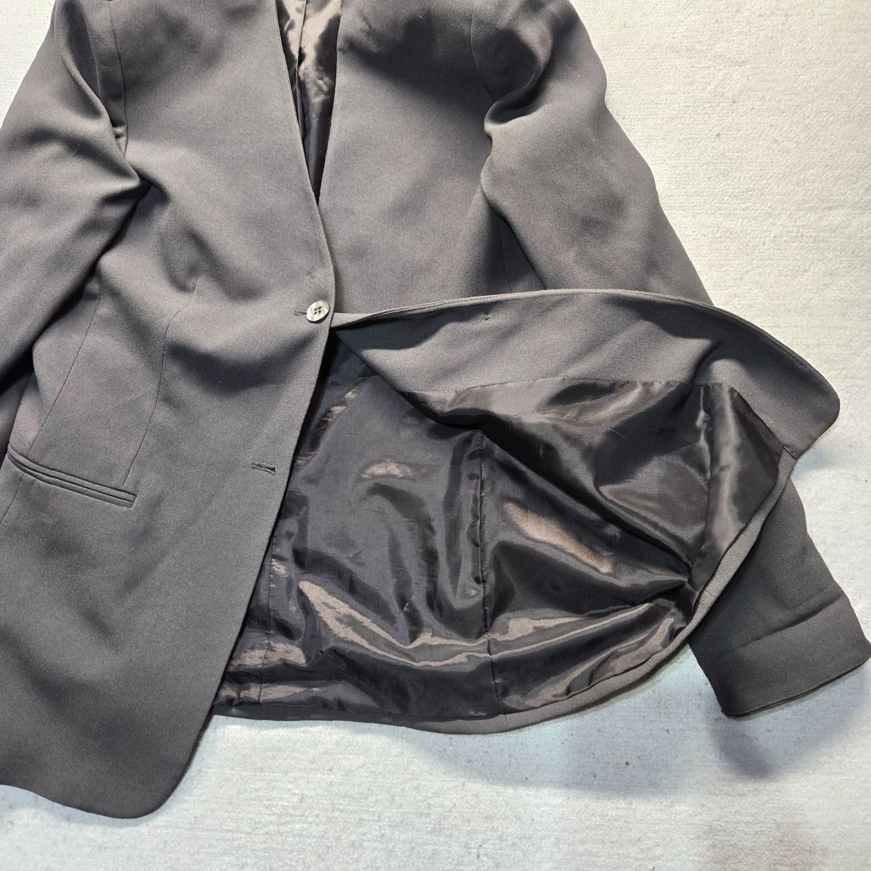 Jones New York Jones New York Signature Blazer Adult Women Size 16 Gray Stretch Lined Coat Jacket Reg Regular Women's 16 Gray Business Casual Travel Workwear Size XXL / US 16-18 / IT 52-54 - 4 Thumbnail