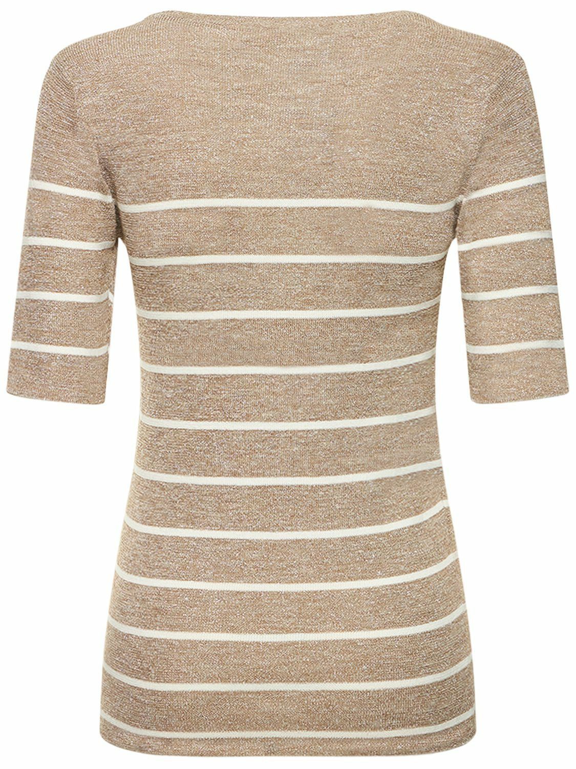 Brunello Cucinelli o1y0825 Crewneck Sweater in Khaki/White Size XXL / US 16-18 / IT 52-54 - 2 Thumbnail