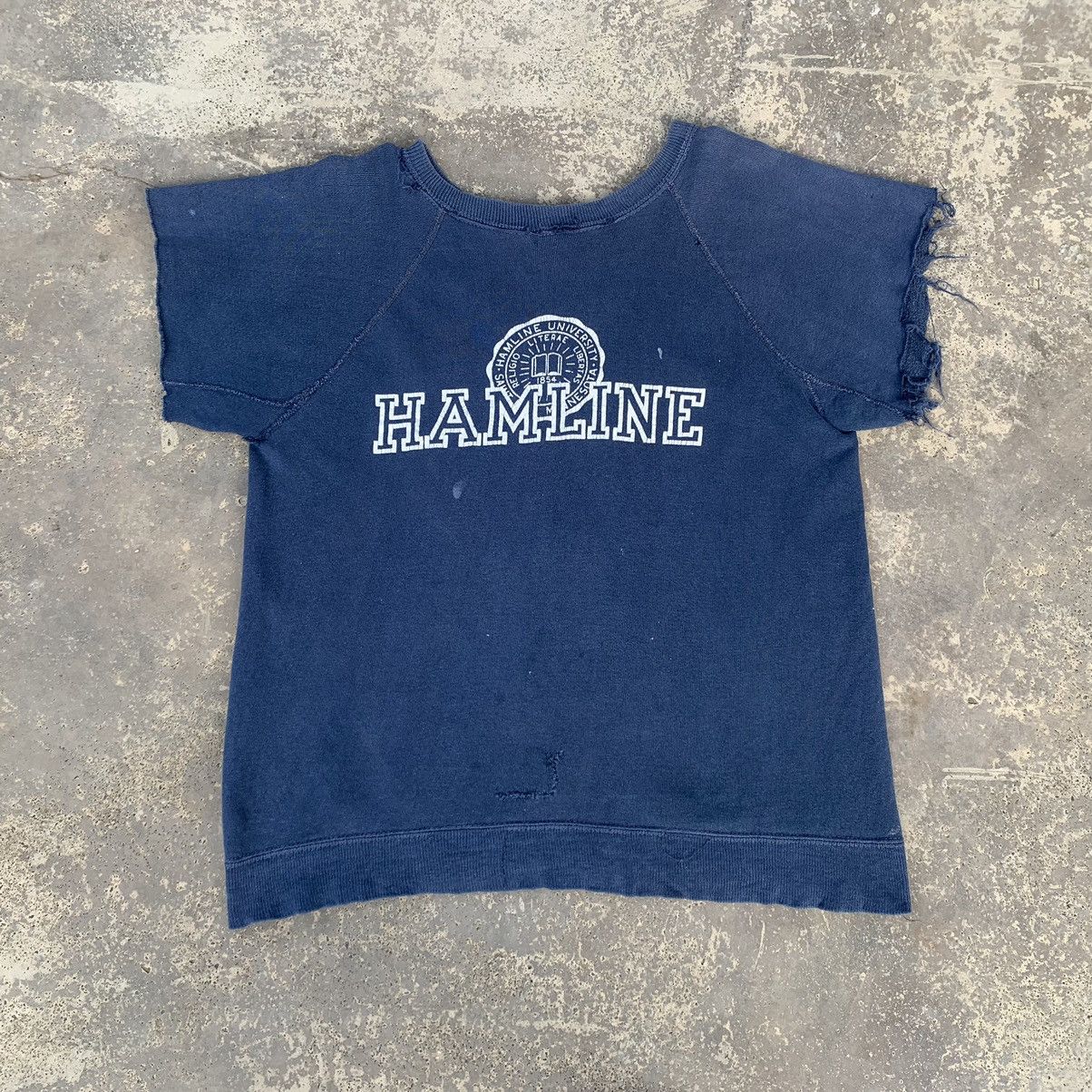 image of Vintage 60S 70's Champion Hamline Minnesota University in Blue, Men's (Size Small)