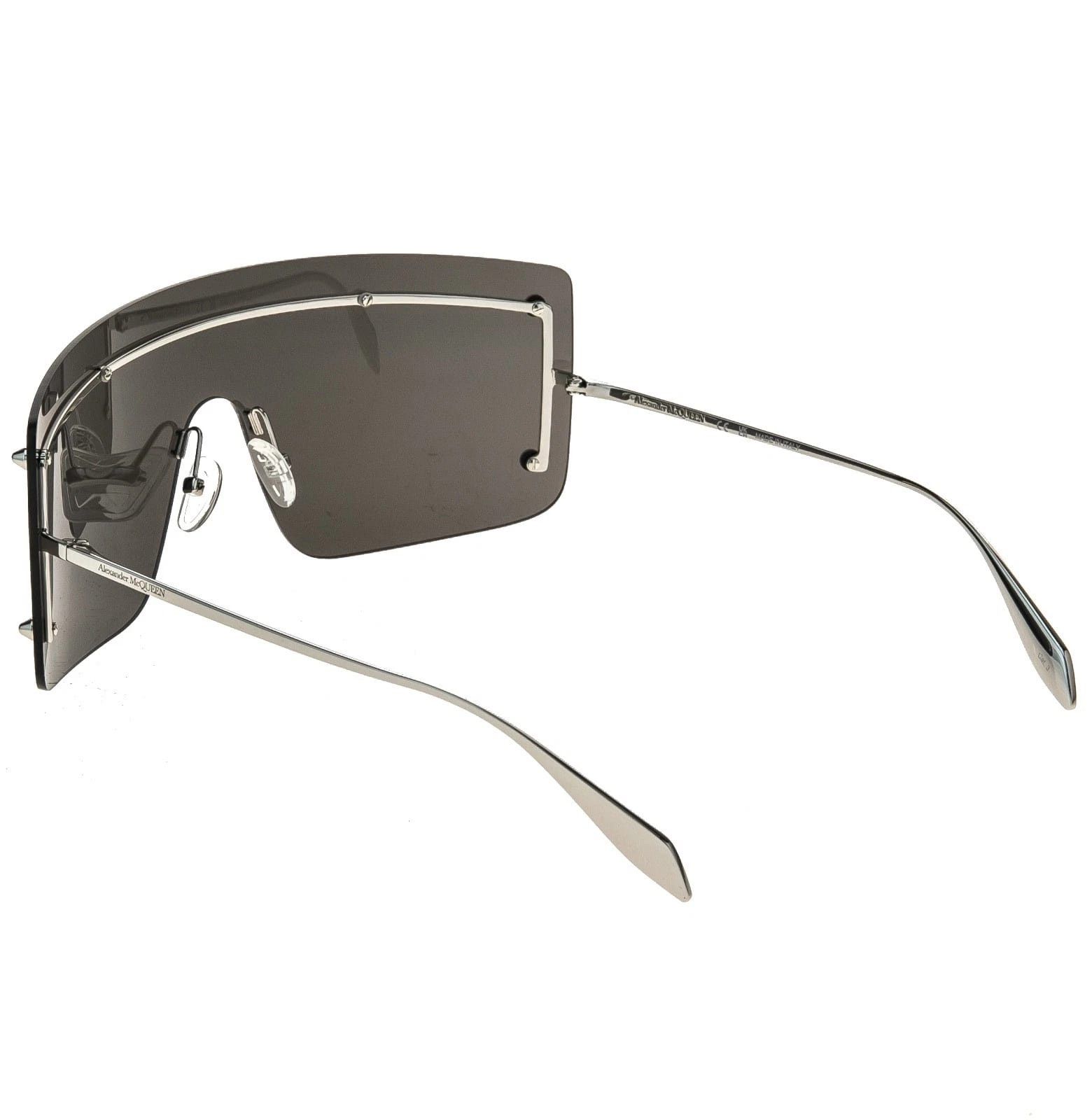 Alexander McQueen ALEXANDER MCQUEEN AM0412S Silver Black Shield Mask 0412 001 Size ONE SIZE - 3 Thumbnail