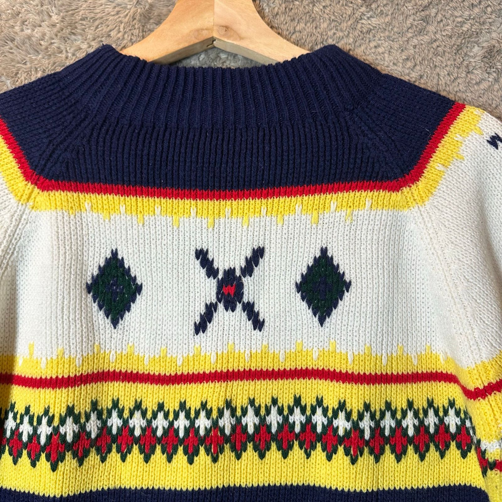 Other VTG Mock Neck Fair Isle Intarsia Aztec Ski Sweater Women XS Size XS / US 0-2 / IT 36-38 - 4 Thumbnail