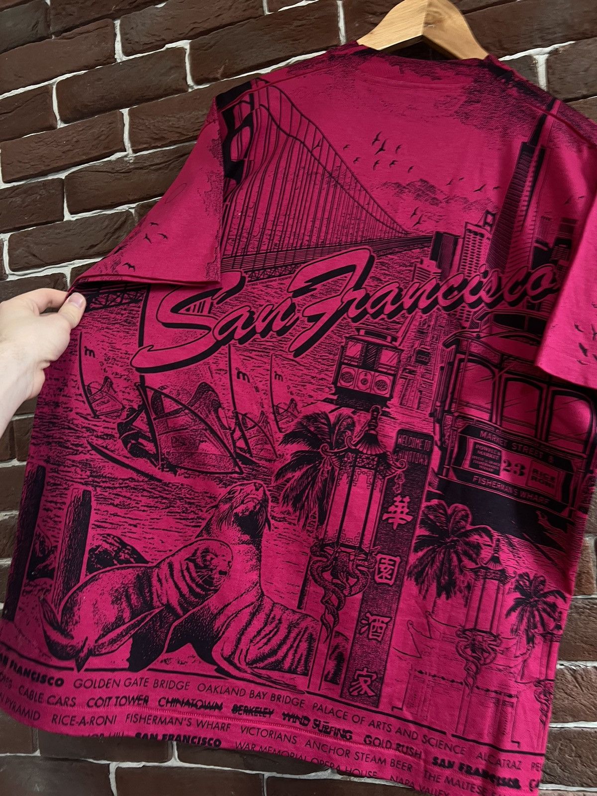 Vintage Rare Vintage 1992 90s San Francisco All Over Print t-shirt Size US XL / EU 56 / 4 - 6 Thumbnail