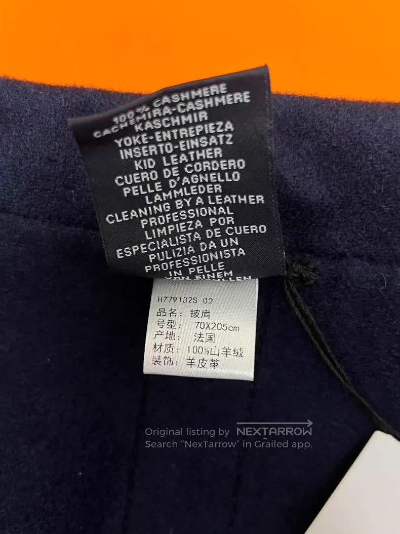 Hermes Hermes size 70*205cm Cashmere Shawl, Dark Blue Size ONE SIZE - 5 Thumbnail
