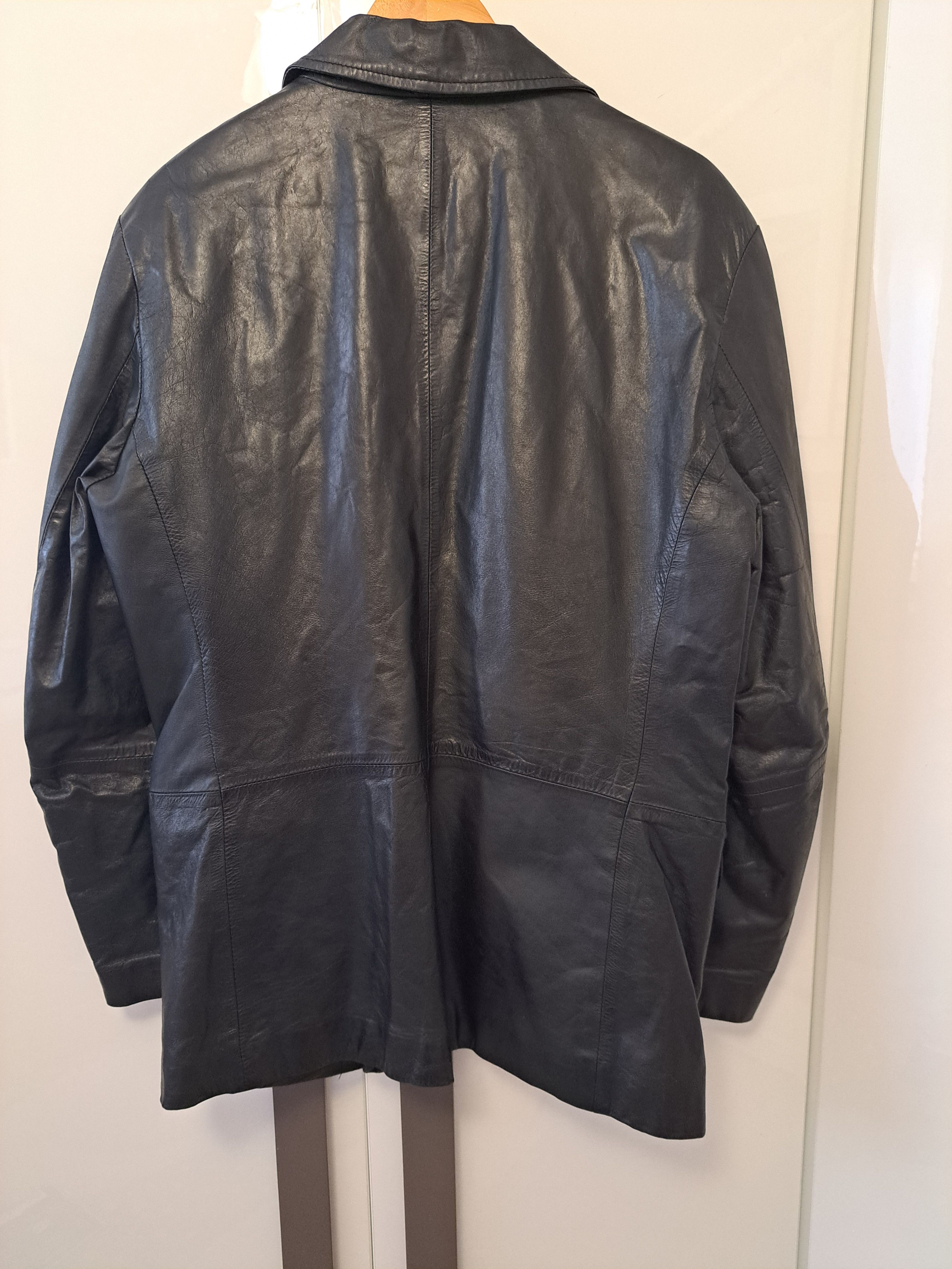 Genuine Leather Vintage blac leather jacket Hollies Stockholm, L size Size US L / EU 52-54 / 3 - 2 Thumbnail