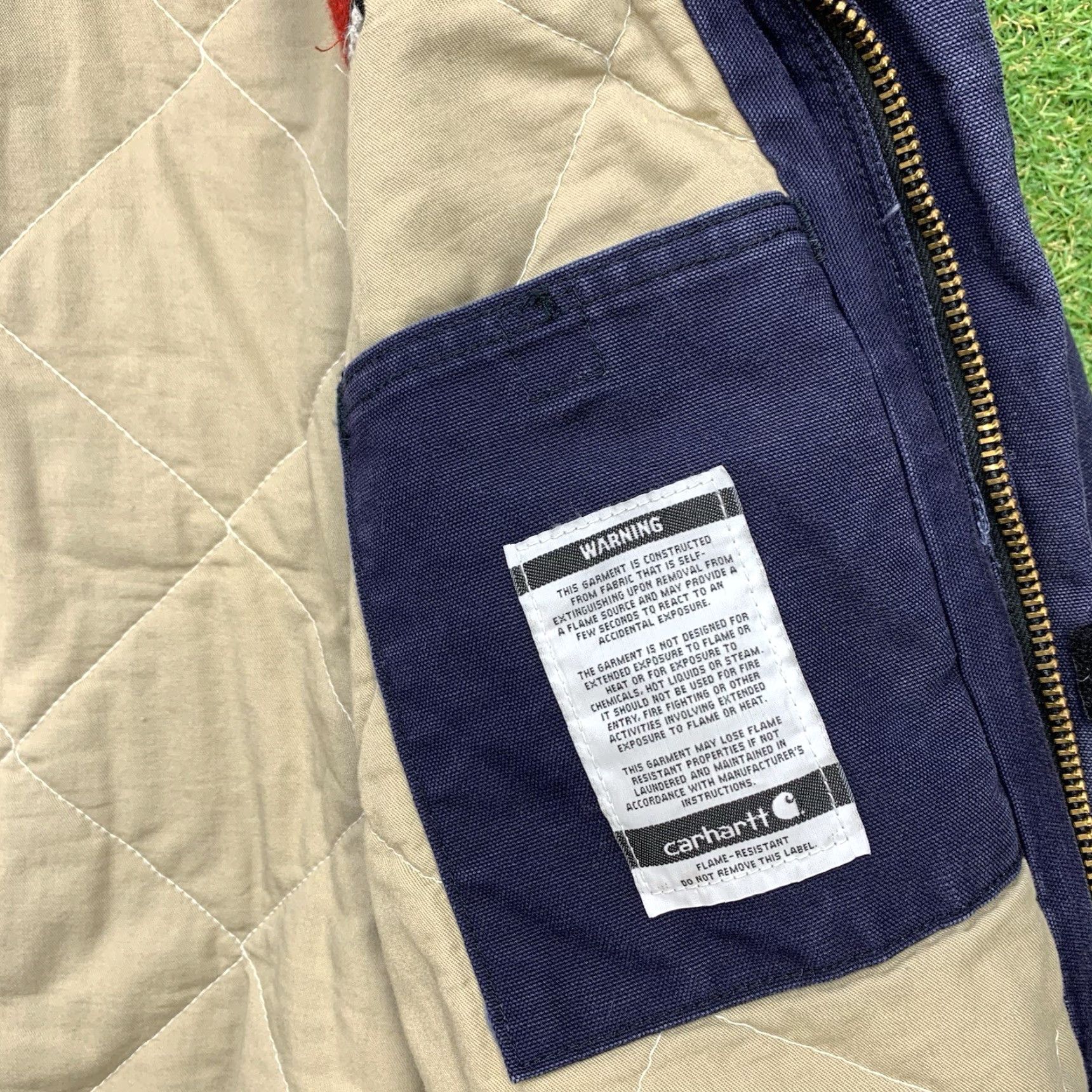 Carhartt VINTAGE Carhartt Jacket Mens 2XL Blue Flame Resistant Full Zip Workwear Lined Y2K FR Bomber Jacket All Seasons Pockets Regular Mens Concrete Size US XXL / EU 58 / 5 - 5 Thumbnail