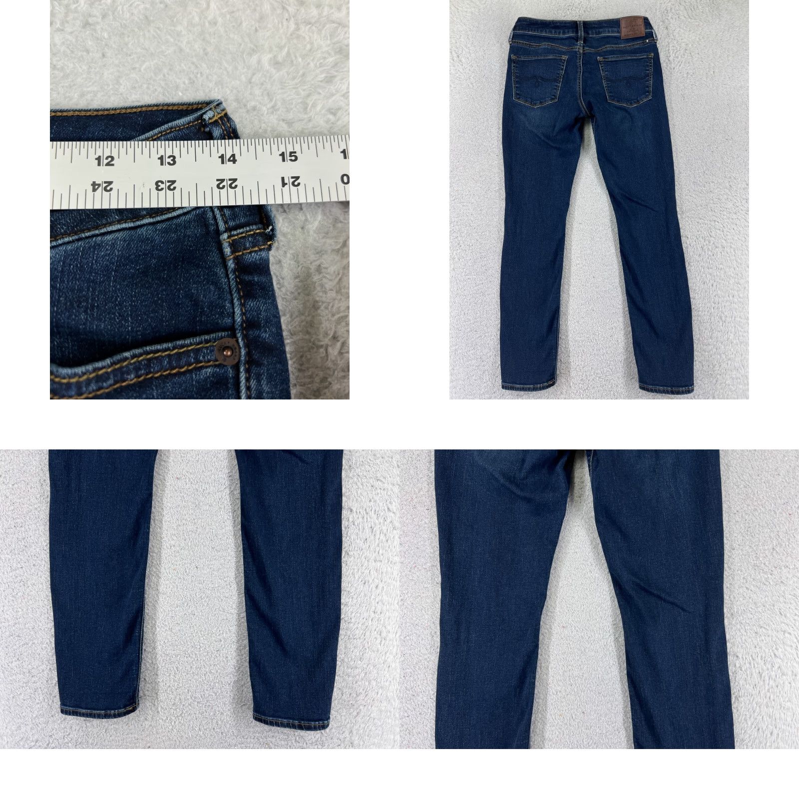 Lucky Brand VINTAGE Lucky Brand Jeans Women 2 Denim Blue Skinny 27 Inseam 26 Waist Dark Cotton Blend 5-Pocket USA Logo Embroidered Button Zip Casual Size 26" / US 2 / IT 38 - 9 Thumbnail