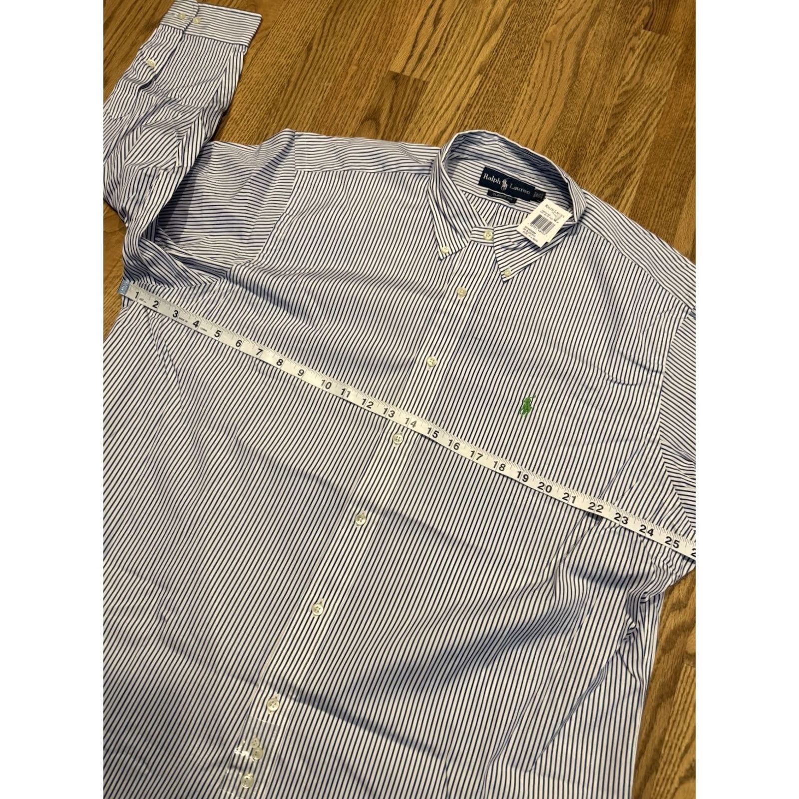 Polo Ralph Lauren VINTAGE Polo Ralph Lauren Shirt Mens 17.5 NEW Button Men Striped Blue NOS Vtg Size US XXL / EU 58 / 5 - 3 Thumbnail