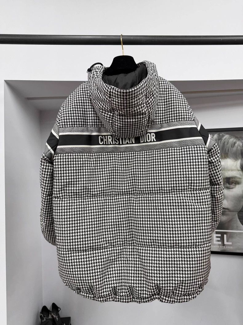 Dior Dior Black and white checkered hooded cotton jacket Size XS / US 0-2 / IT 36-38 - 2 Thumbnail