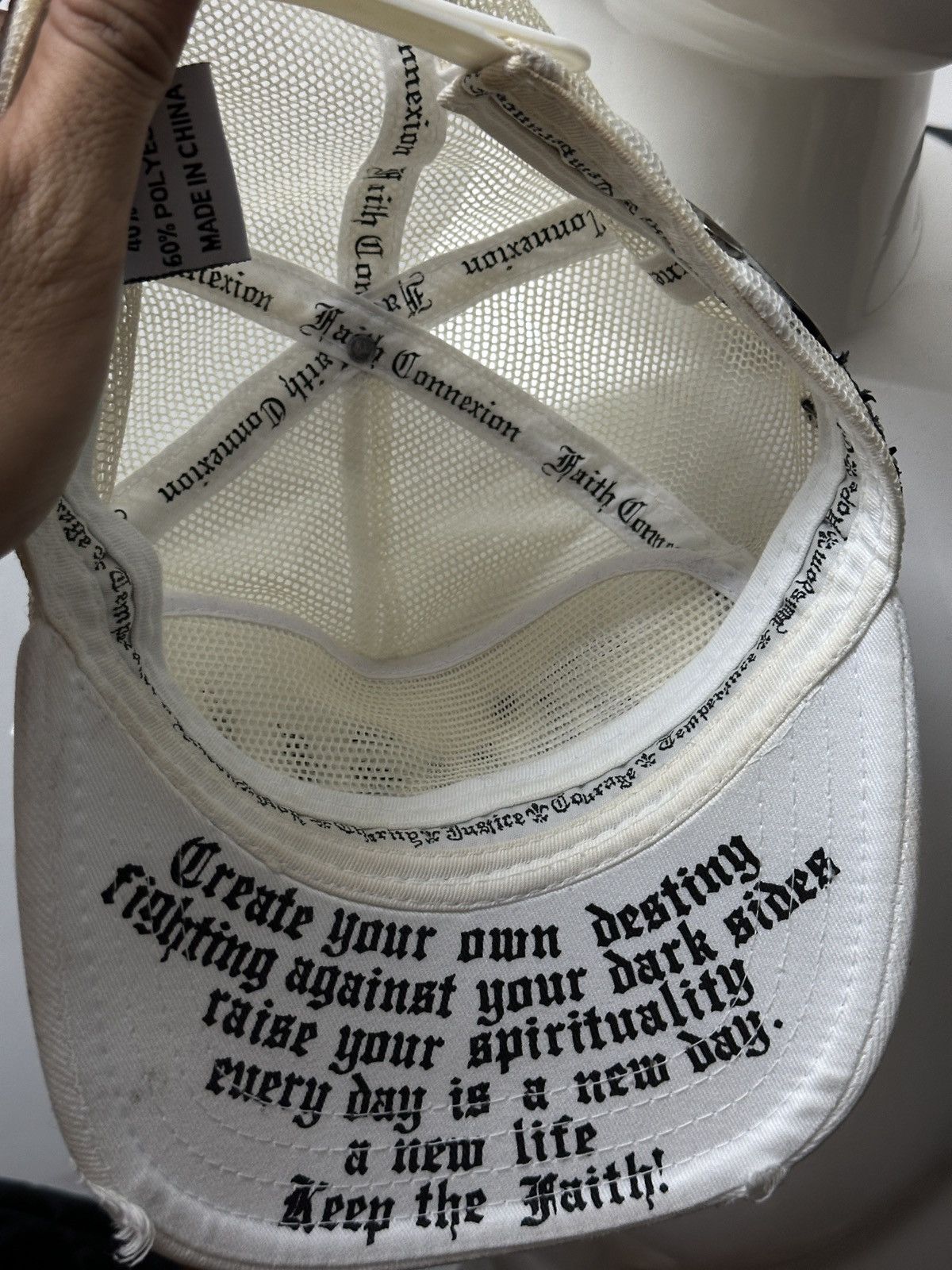 Faith Connexion Y2K Faith Connexion Distressed Style Trucker Hat Size ONE SIZE - 12 Thumbnail