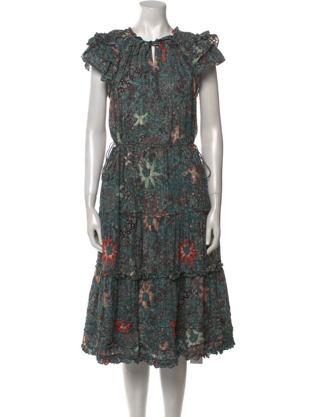 Ulla Johnson Ulla Johnson Rema Silk Floral Dress Size Medium Malachite Size M / US 6-8 / IT 42-44 - 1 Thumbnail