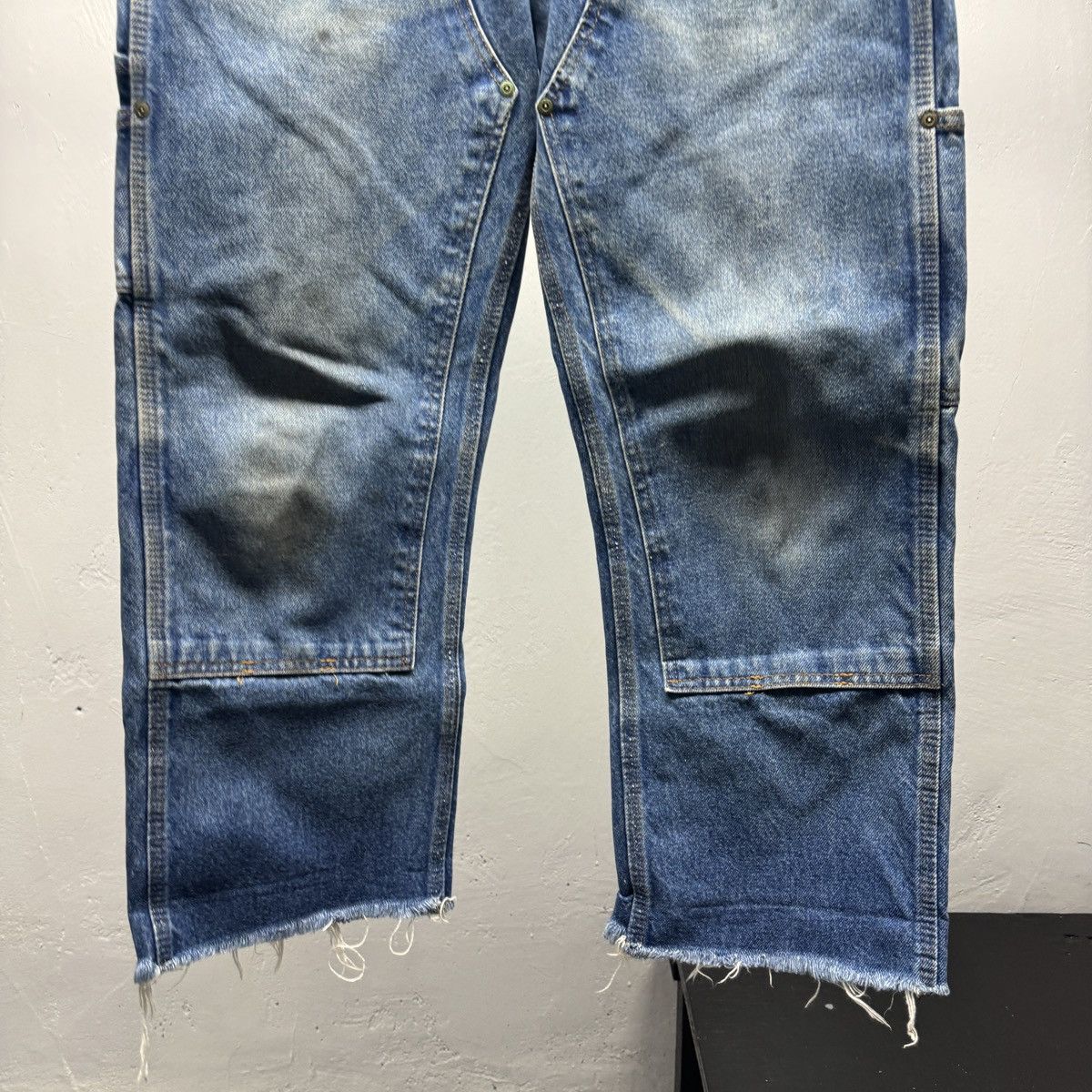 Vintage VINTAGE KEY THRASHED FADED DOUBLE KNEE DENIM JEANS Size US 34 / EU 50 - 5 Thumbnail