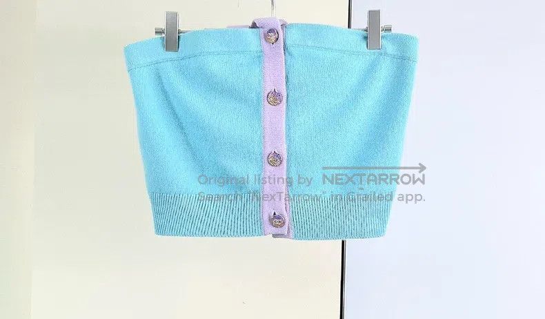 Chanel Chanel 24C blue and pink colour-matched knitted neck penda Size XS / US 0-2 / IT 36-38 - 2 Thumbnail