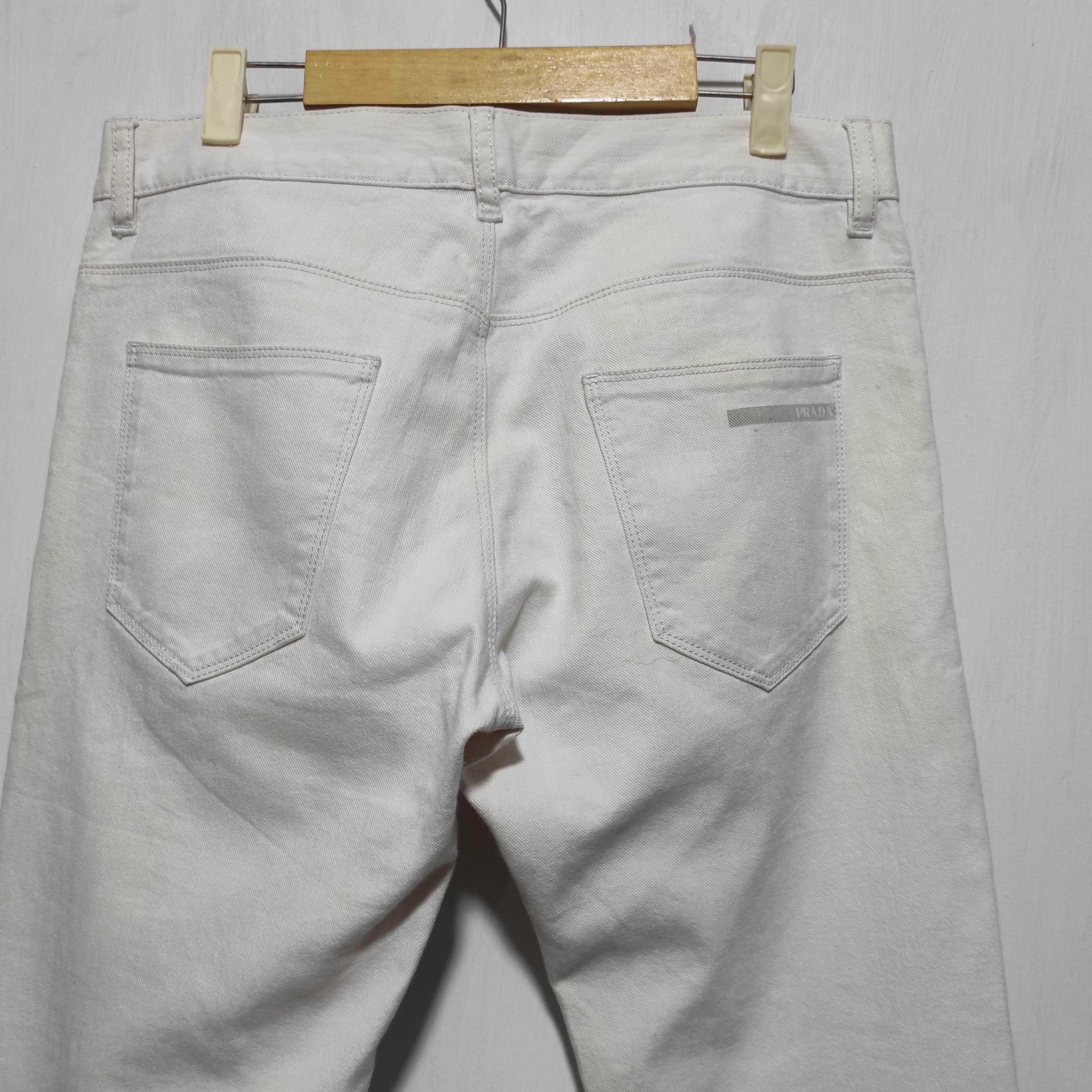 Prada Prada Logo White Denim Tapered Fit Jeans size 30 Size US 30 / EU 46 - 13 Thumbnail
