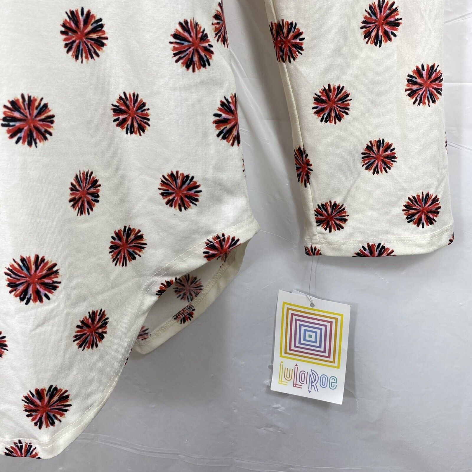 Other LuLaRoe Valentina Small White Fireworks Button Down Shirt Size S / US 4 / IT 40 - 5 Thumbnail