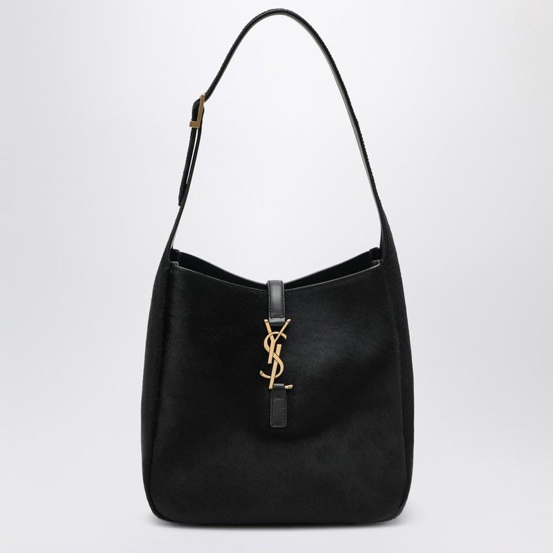 Saint Laurent Paris Saint Laurent Black Le 5 Ã€ 7 Shoulder Bag In Pony-Effect Leather Size ONE SIZE - 1 Thumbnail