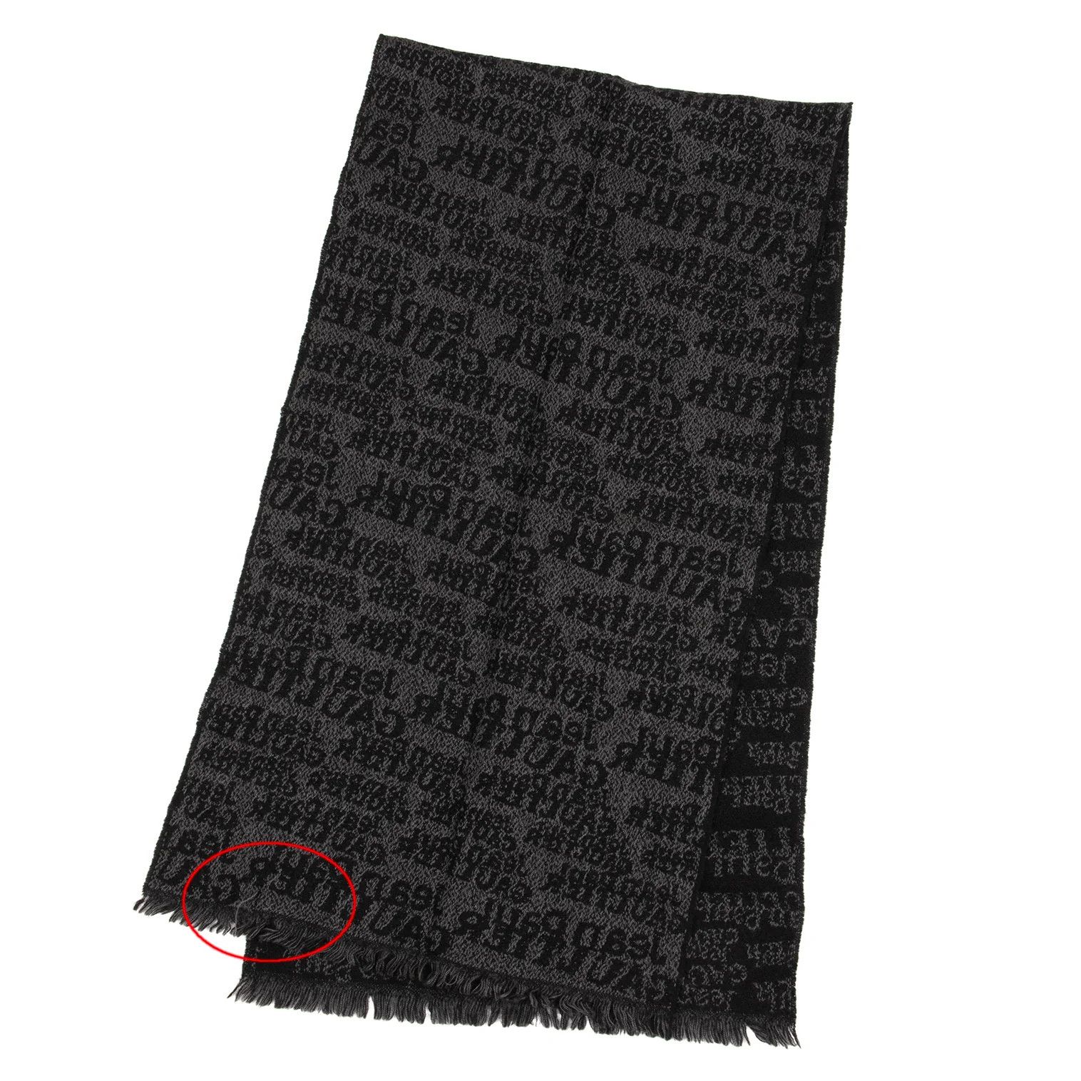 Jean Paul Gaultier Fringed Jacquard Scarf in Black and Gray Size ONE SIZE - 4 Thumbnail