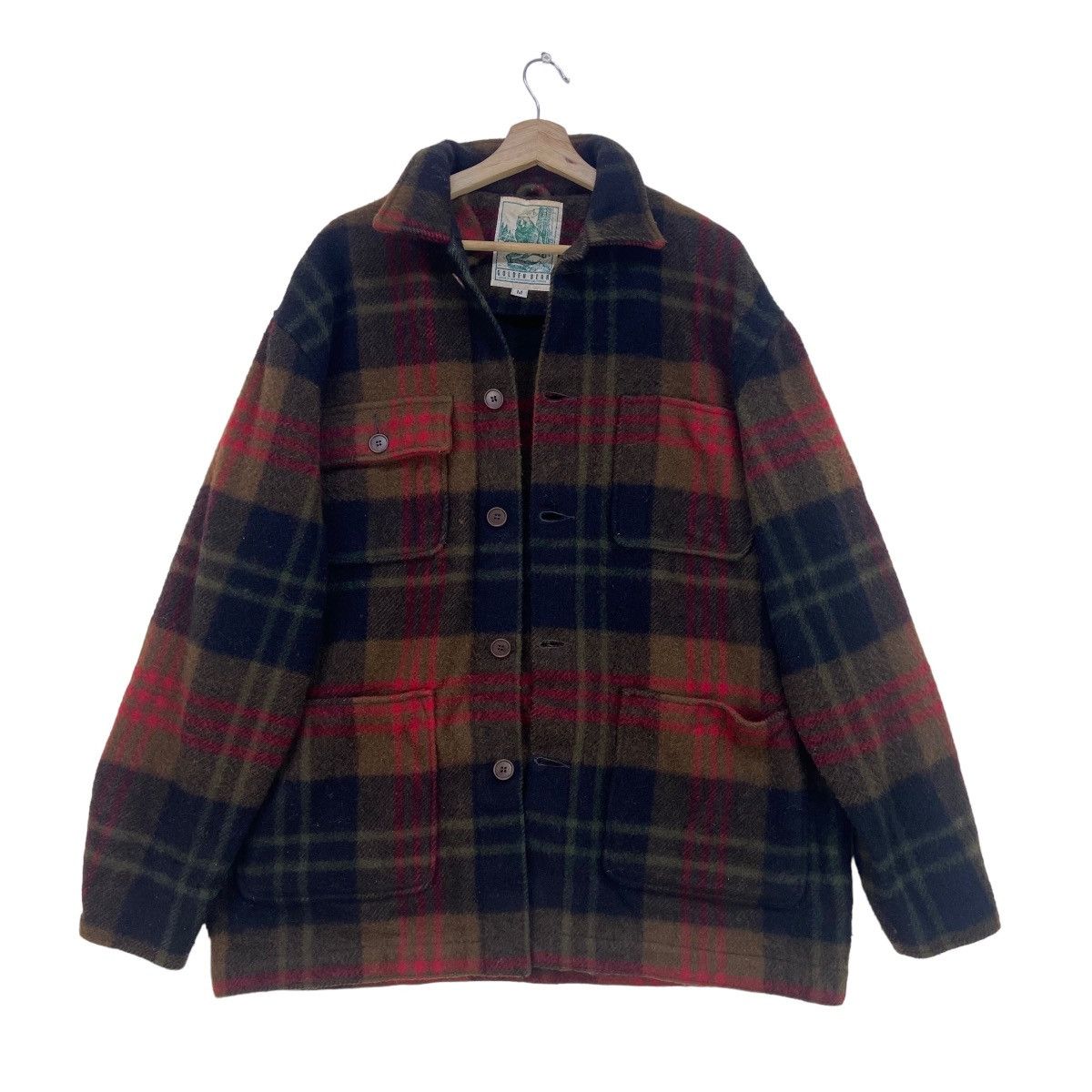 Golden Bear × Vintage Vintage Golden Bear Made in USA Checkered Plaid Wool Jacket Size US M / EU 48-50 / 2 - 3 Thumbnail