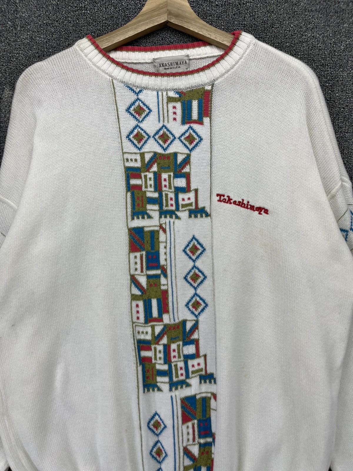 Japanese Brand Vintage Takashimaya Navajo Cable Knit Sweater Size US M / EU 48-50 / 2 - 7 Thumbnail