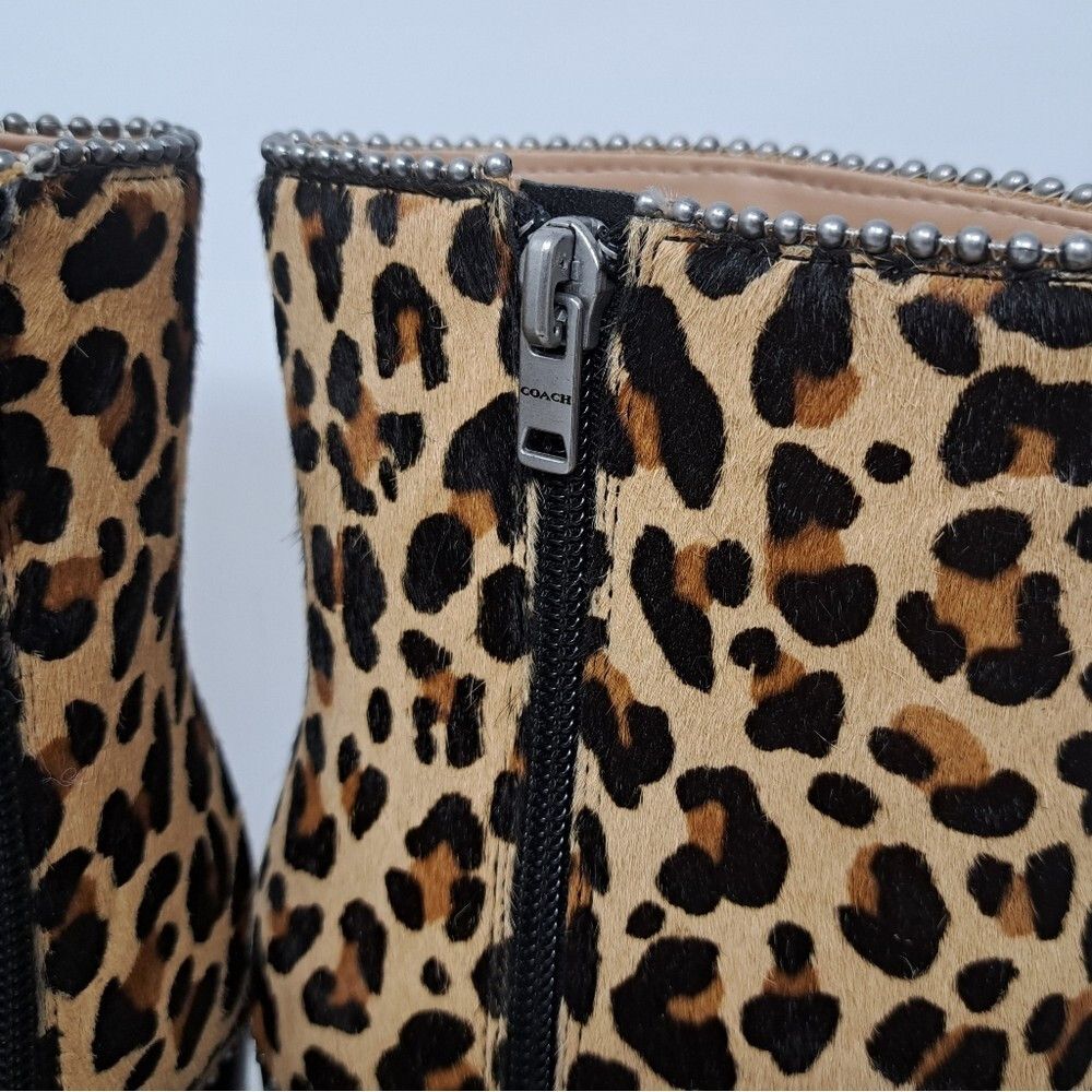 Coach NWT Coach Drea Ankle Boots Bootie Zip Shoes Heels Leopard C Size US 8 / IT 38 - 6 Thumbnail