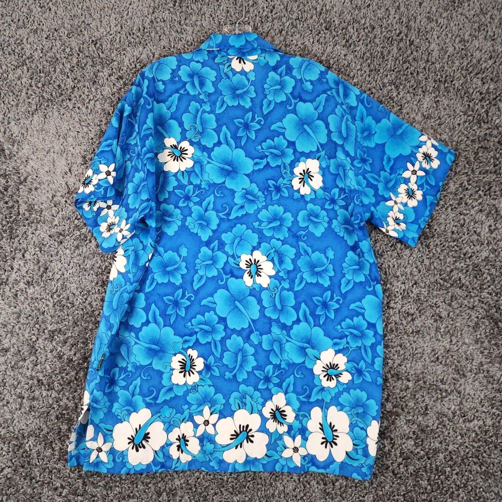 Vintage Uluwatu Shirt Adult XL Blue Hawaiian Floral Short Sleeve Button-Up Mens Size US 36 / EU 52 - 5 Thumbnail