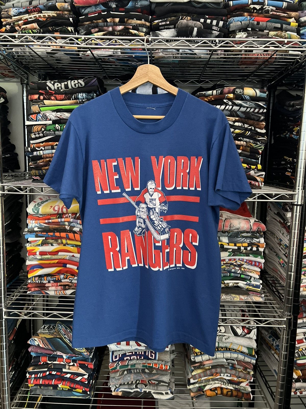 Swingster 1989 NHL New York Rangers Hockey Team Tee 80s Single Stitch Size US L / EU 52-54 / 3 - 1 Thumbnail