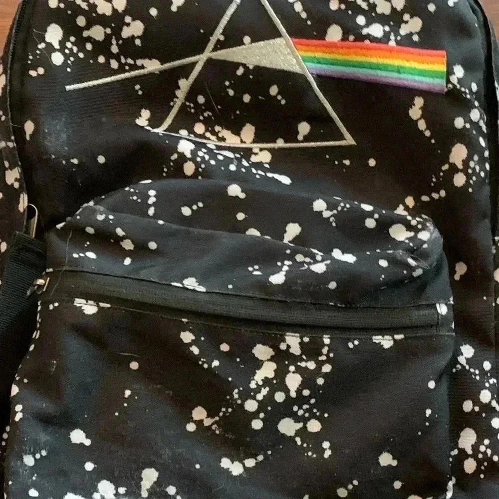 Designer pink Floyd Splatter Backpack with Rainbow Prism Design Size ONE SIZE - 5 Thumbnail