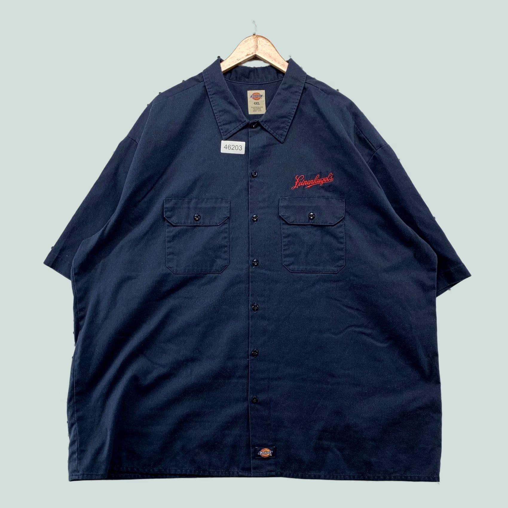 Dickies Leinenkugel'S Dickies Work Button Shirt Mens 4XL Navy Blue Embroidered Beer USA Size US XXL / EU 58 / 5 - 1 Thumbnail