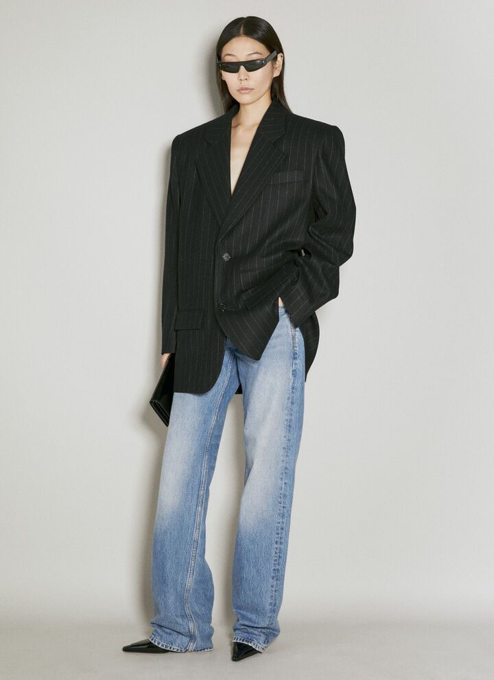 Saint Laurent Paris o1bcso1str1124 Oversized Jacket in Black Size XL / US 12-14 / IT 48-50 - 2 Thumbnail