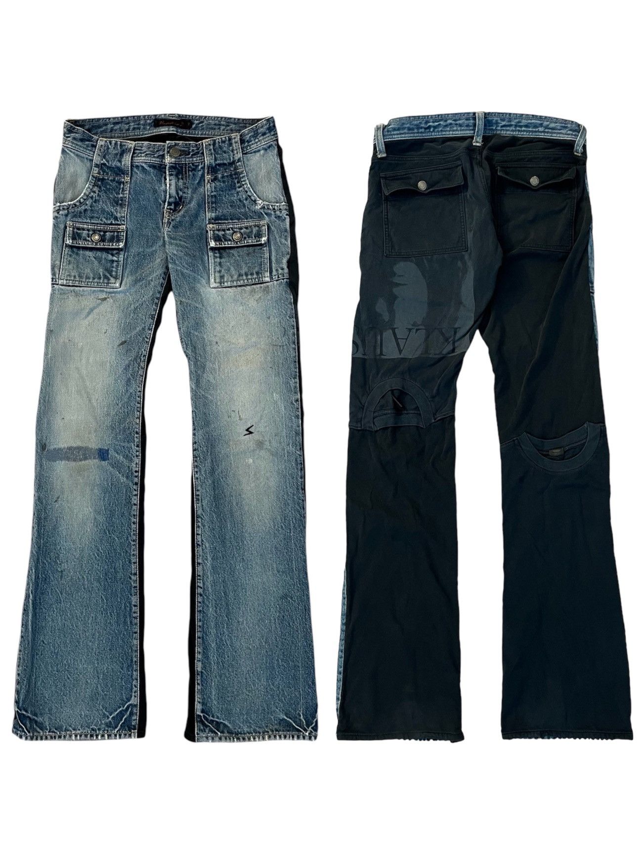 Pre-owned Undercover Ss06 “t” Klaus Hybrid Denim Pants In Blue