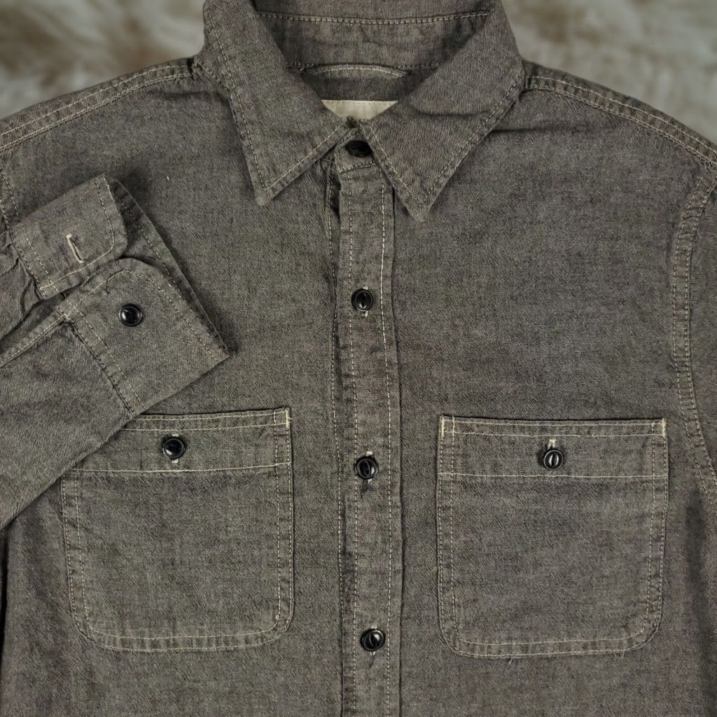 Ralph Lauren Denim & Supply Ralph Lauren Shirt Mens Small Gray Button-Up Long Sleeve 2 Pocket Size US S / EU 44-46 / 1 - 1 Thumbnail