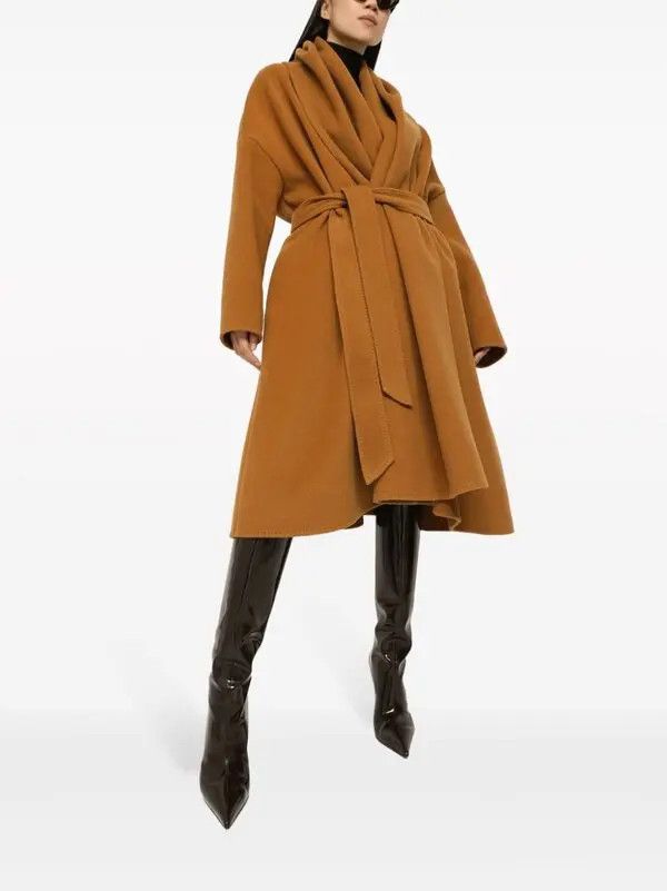Dolce & Gabbana o1y0825 Belted Coat in Camel Size M / US 6-8 / IT 42-44 - 3 Thumbnail
