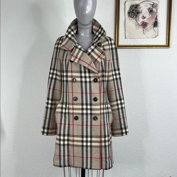 Burberry Burberry Longdon VTG 00's Nova Check Peacoat Double Breasted Size L / US 10 / IT 46 - 10 Thumbnail
