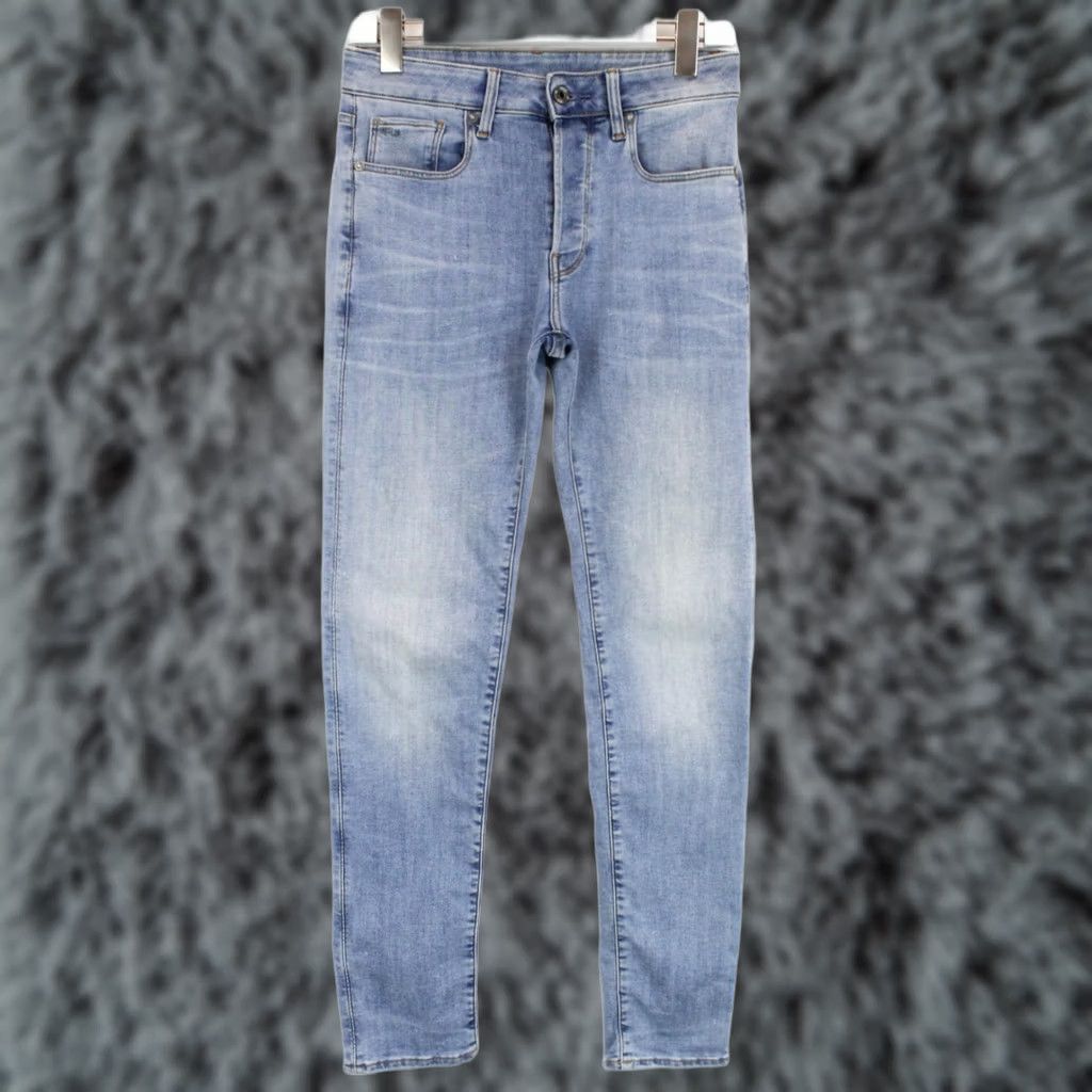 G-Star G-Star 3301 Slim Jeans Men's W28/L32 Blue Stretch Buttoned Whiskers Faded Jeans Size US 28 / EU 44 - 1 Thumbnail