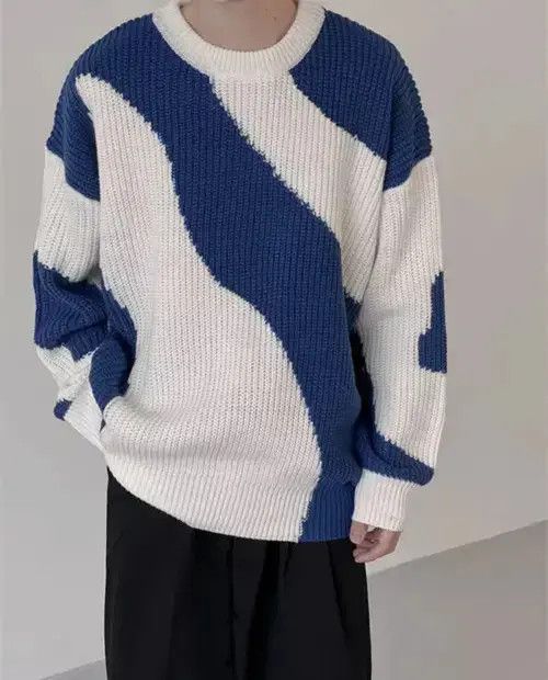 Other Spheres Blue White Sweater Size US L / EU 52-54 / 3 - 1 Thumbnail