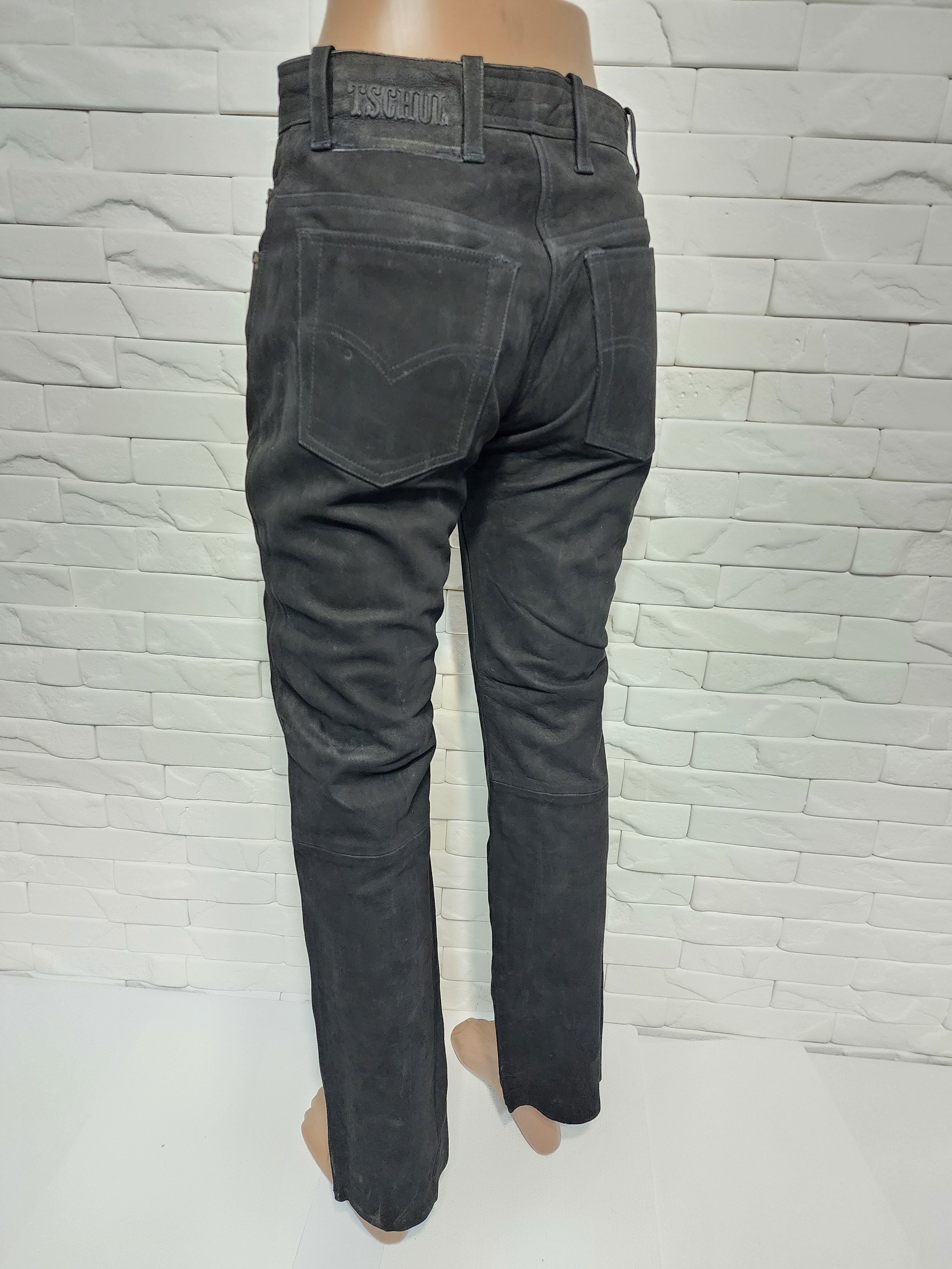 Genuine Leather Women's black pants made of genuine leather. Size 27" / US 4 / IT 40 - 7 Thumbnail
