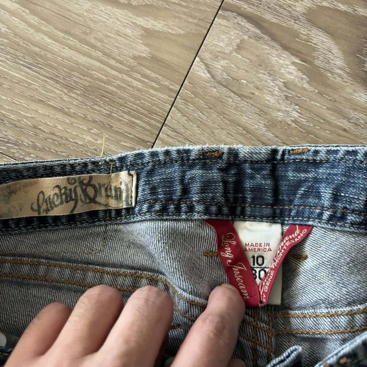 Japanese Brand Crazy Vintage Y2K/2000s Grunge Faded Dark Wash Bootcut Denim Jeans! 32x32 Size US 32 / EU 48 - 8 Thumbnail