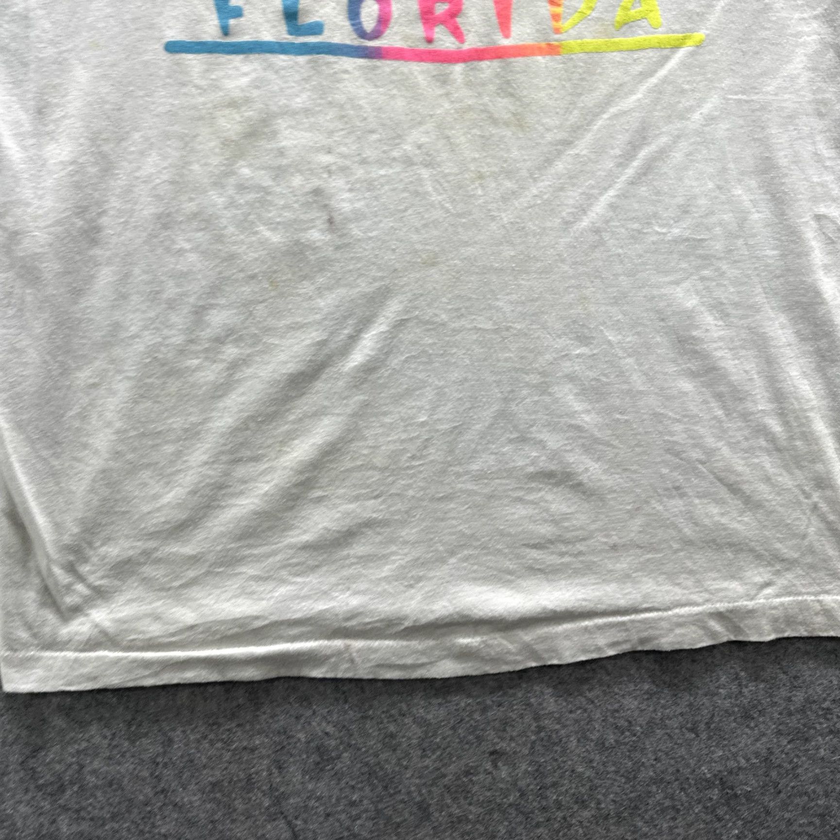 Vintage VINTAGE Florida Shirt Mens XL White Neon Dog Palm Trees Graphic Souvenir Beach T-Shirt Crew Neck Graphic Print 65% Cotton 35% Polyester Size US XL / EU 56 / 4 - 5 Thumbnail