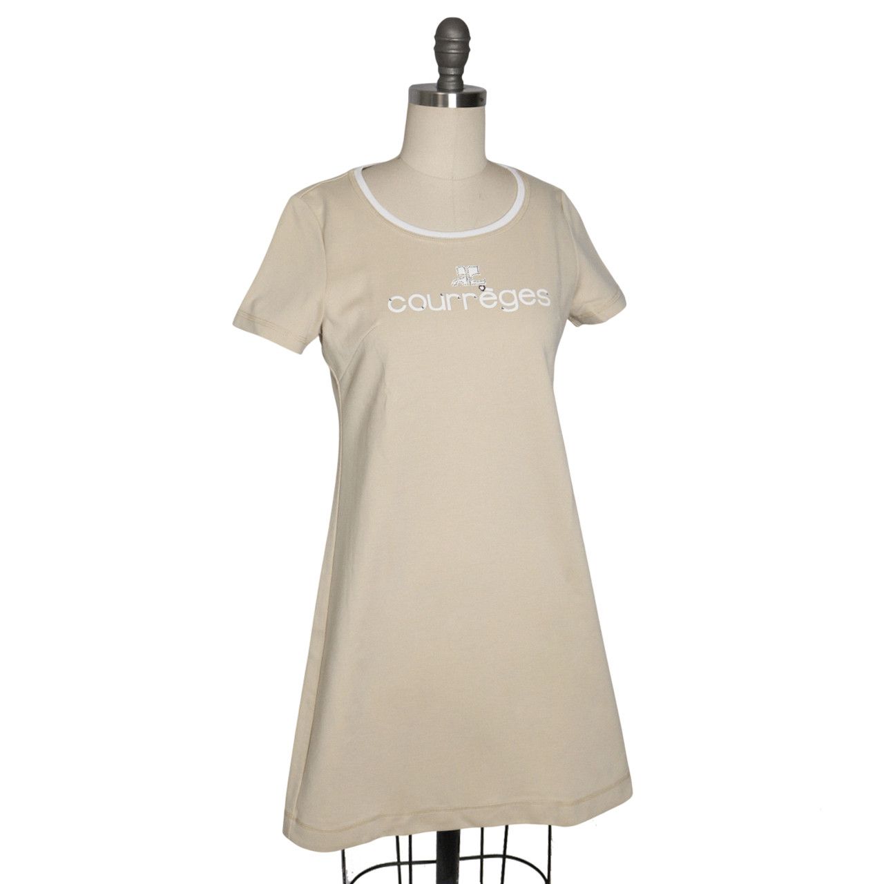 Courreges Courrèges Rhinestone Embellished Logo Print T-shirt Dress Size S / US 4 / IT 40 - 2 Thumbnail