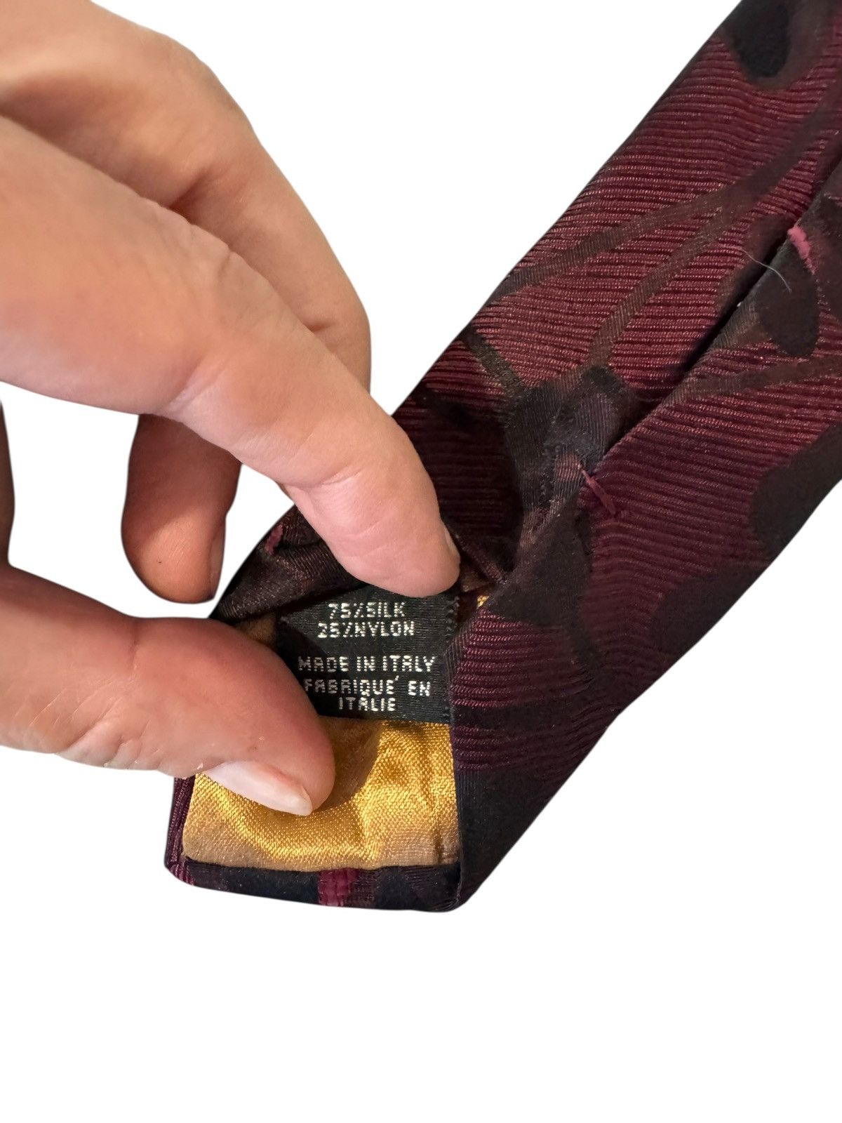 Kenzo Kenzo floral burgundy silk tie Size 34 - 5 Thumbnail