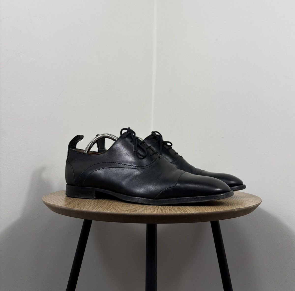 Bally Bally Andreos Men’s Cap Toe Dress Black Leather Derby Shoes Size US 8 / EU 41 - 1 Thumbnail