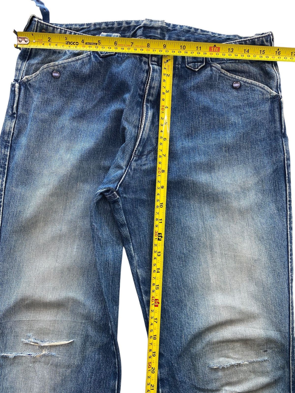 United Arrows United Arrow Faded Blue Wash Straight Leg Style Jeans Size US 31 - 6 Thumbnail
