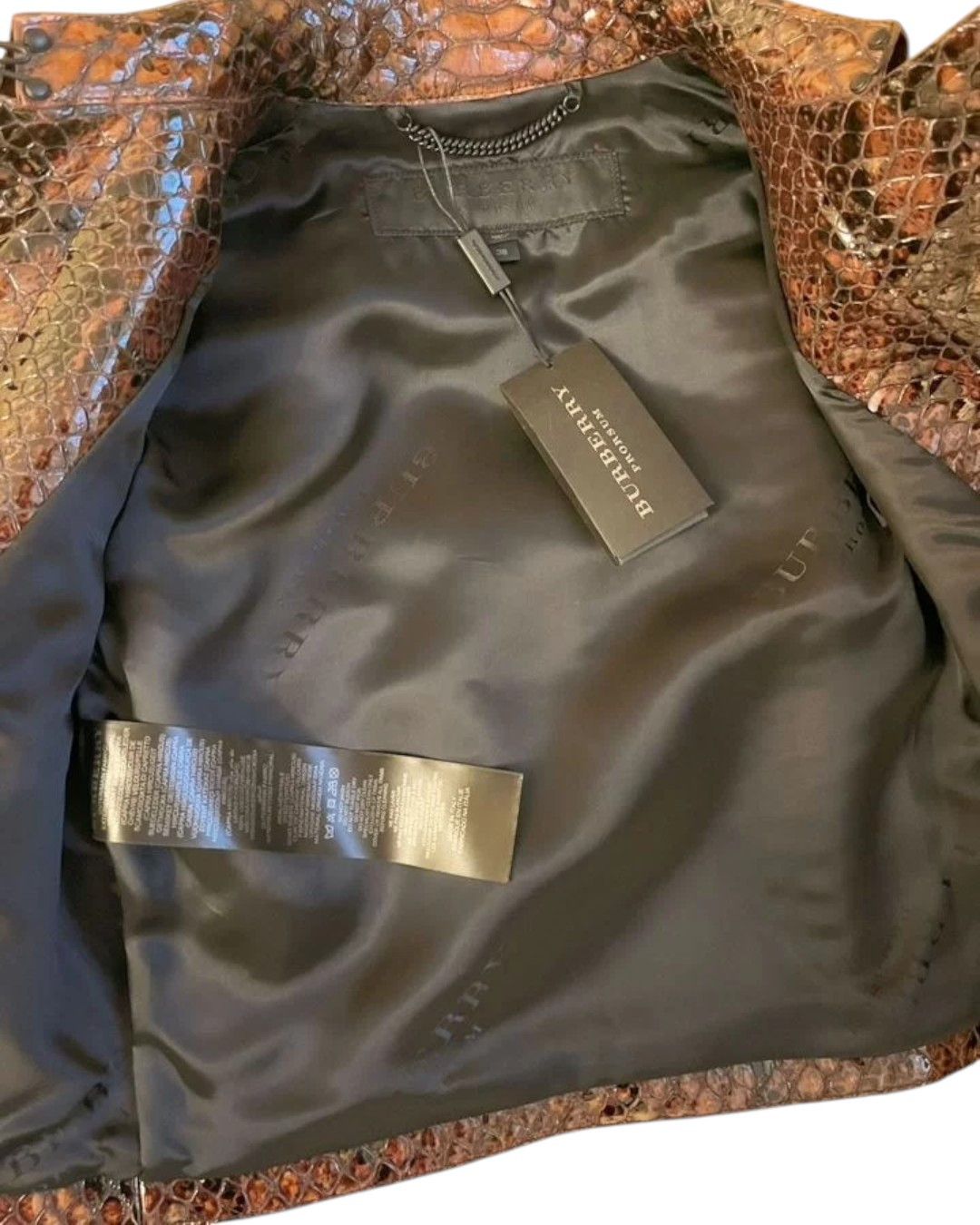 Burberry Prorsum F/W 2013 RUNWAY PYTHON EMBOSSED GOATSKIN LEATHER JACKET Size XS / US 0-2 / IT 36-38 - 10 Thumbnail