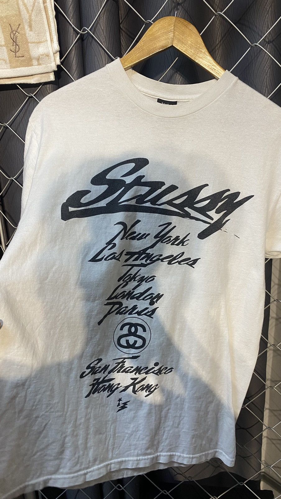 Stussy × Vintage VINTAGE y2k STUSSY X WTAPS WORLD TOUR TSHIRT WHITE Size US M / EU 48-50 / 2 - 4 Thumbnail