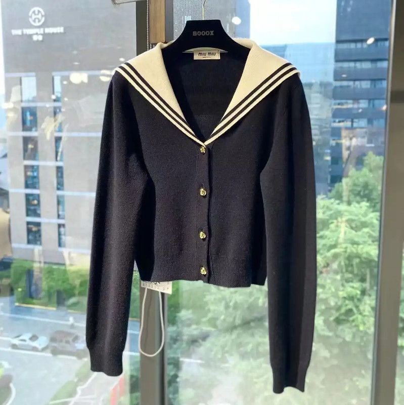 Miu Miu Miu Miu Navy Cashmere Pullover Sweater 0089 Size ONE SIZE - 1 Thumbnail