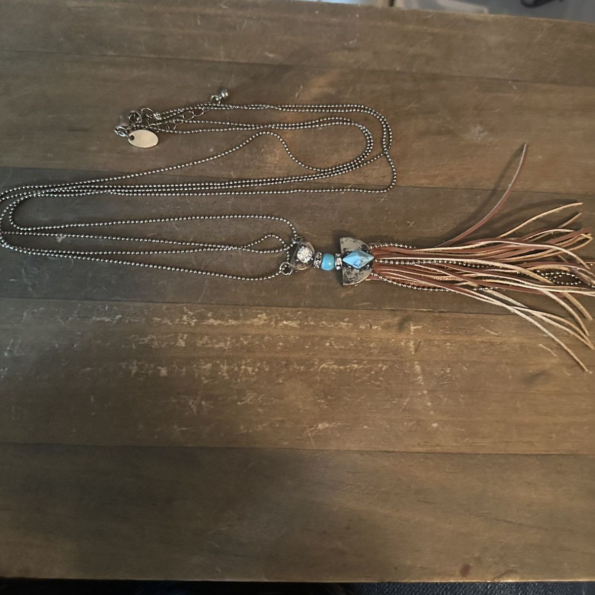 Other Charming Charlie long gold turquoise tassel pendant necklace Size ONE SIZE - 2 Thumbnail