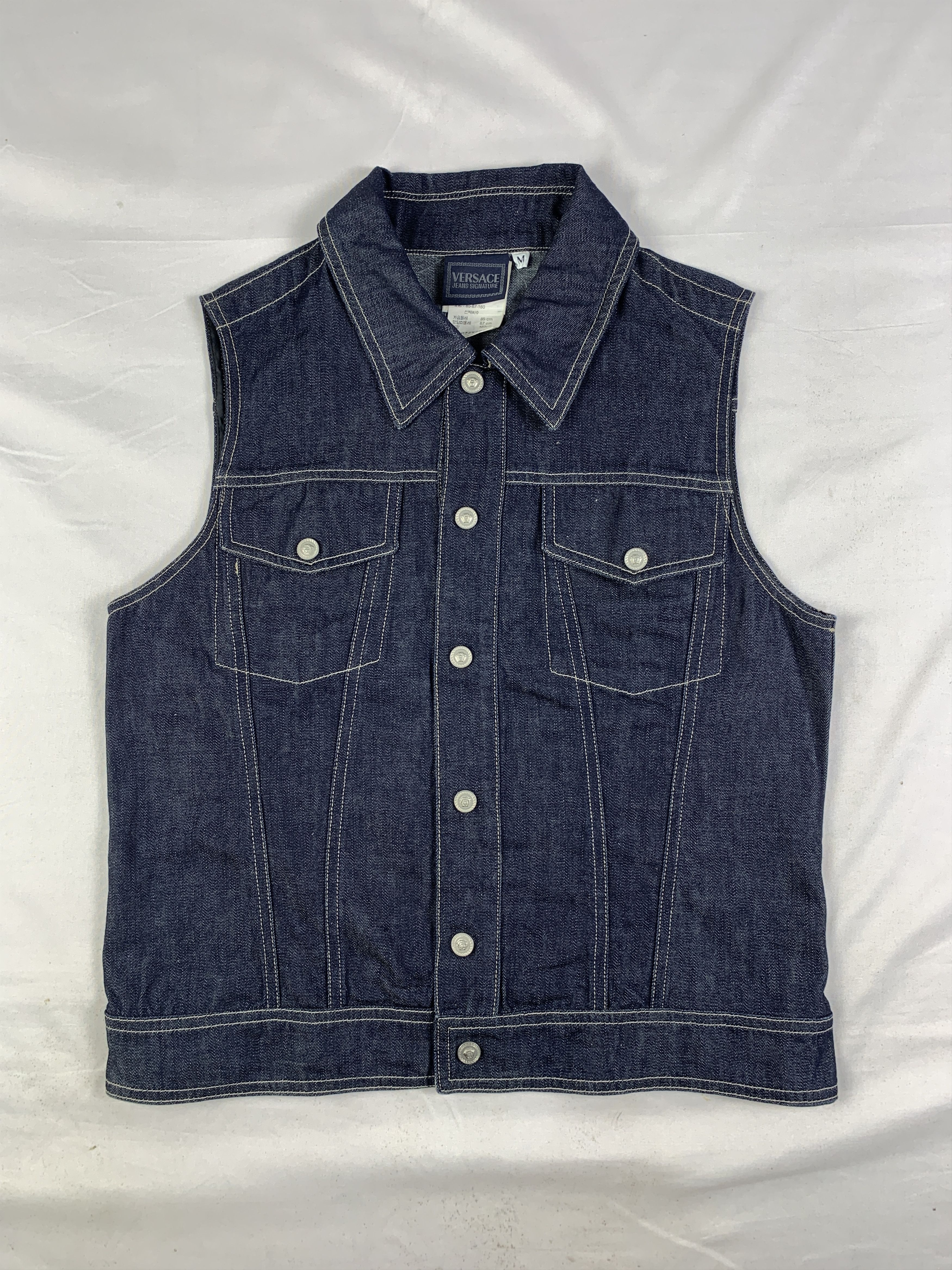 Versace Jeans Couture Versace Jeans Couture Indigo Snap Jeans Vest (M) Size M / US 6-8 / IT 42-44 - 1 Thumbnail