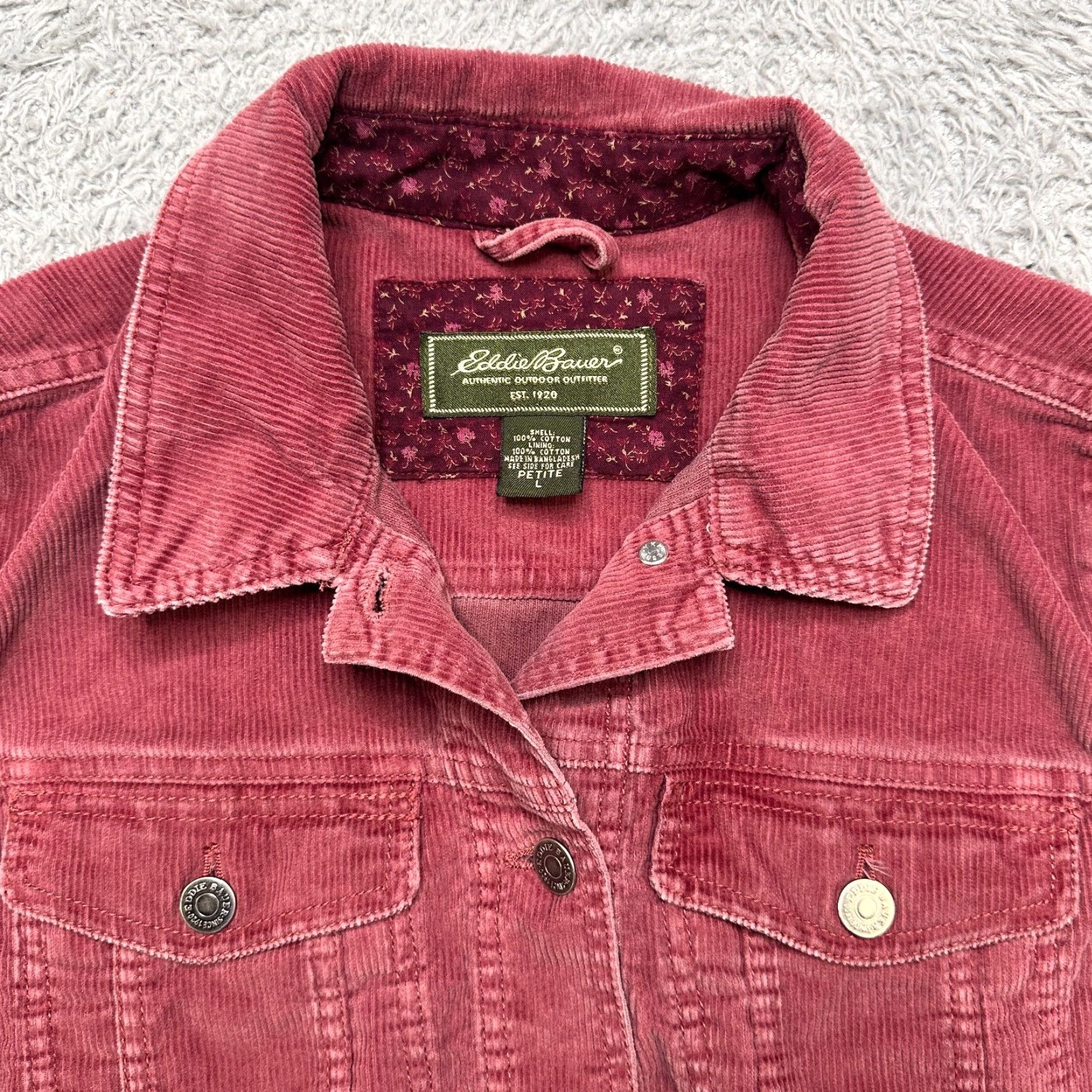 Eddie Bauer VINTAGE Eddie Bauer Jacket Womens L Red Corduroy Pockets Button Coat Set? Size L / US 10 / IT 46 - 3 Thumbnail